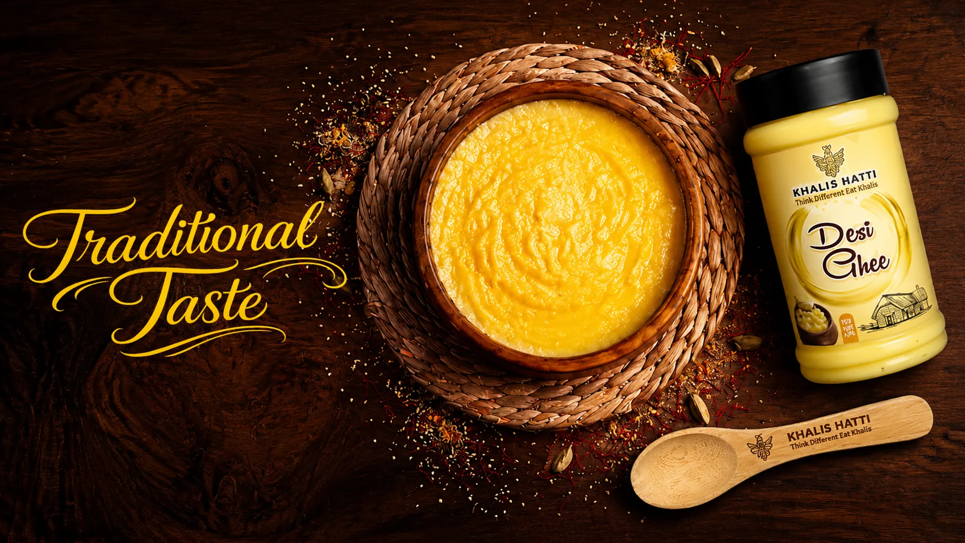 Khalis Hatti Pure Natural Desi Ghee in Traditional Bowl - Organic Cooking Ghee Pakistan