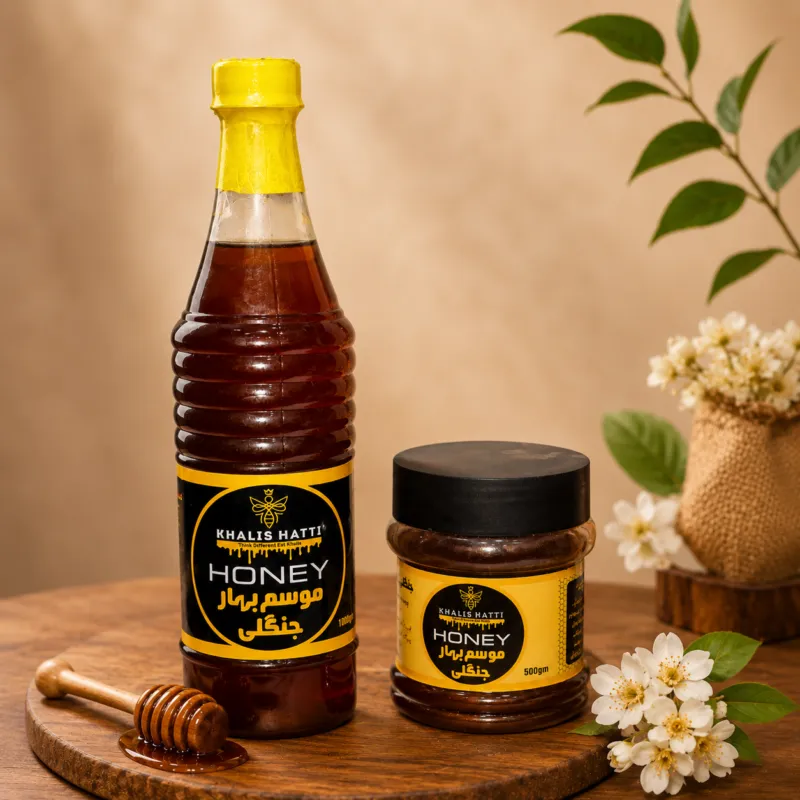 Khalis Hatti Pure Spring Wild Honey - 100% Natural Organic Honey Bottle and Jar Pakistan
